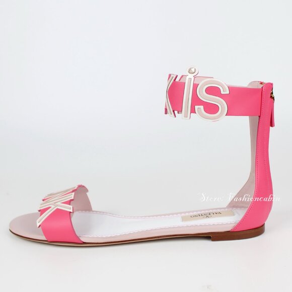 NEW VALENTINO GARAVANI Pink Leather Sandals - Chic Style From Office to Weekend - Picture 8 of 15